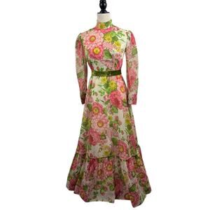 VTG House of Bianchi Southern Belle Floral Maxi Dress